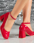 Celeste | Patent Strap Heels