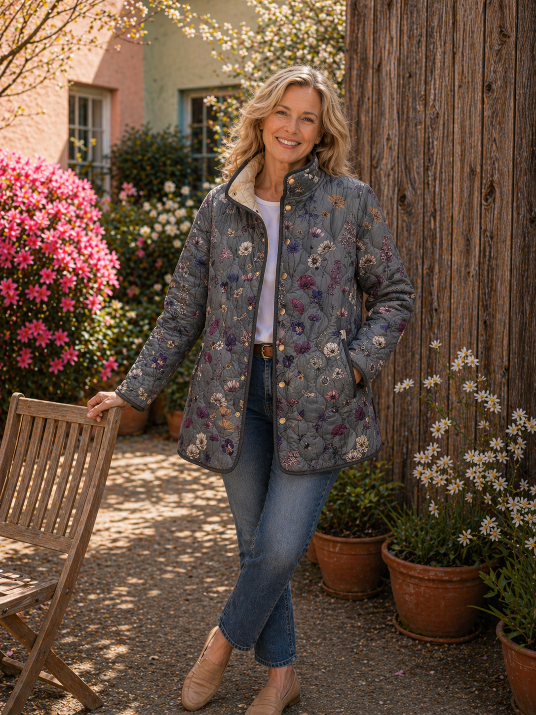 Niva | Vintage Floral Print Quilted Jacket – By Alissa
