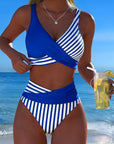 Bikini Crossed Stripes Printed