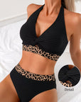 Ribbed Bikini Leopard Color Block