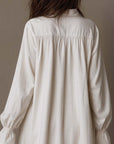 Retro-style Lace Irregular Hem Long-sleeved Mini Dress