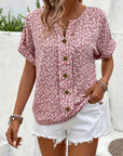 Joanna | Casual Floral Button Front Summer Blouse