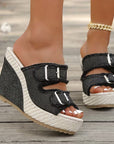 Atelier | Fray Edge Wedge Sandals