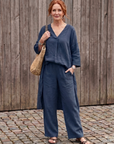 Onyx | Loose Tunic Top Wide Leg Pant Set