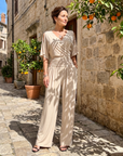 Nyxara | Cold Shoulder Wrap Waist Relaxed Jumpsuit