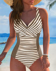 Striped Color Block Swimsuit