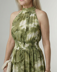 Sylin | Gathered Halter Midi Dress