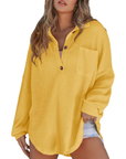 KATHRYN™ – Casual Lightweight Button V Neck Tunic Blouse