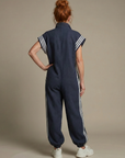 Lark | Zip Front Stripe Panel Jumpsuit