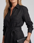 Jovie | Long Sleeve Button Front Wide Leg Jumpsuit