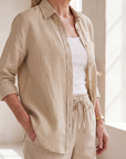 Noor | Long Sleeve Shirt Tapered Pants Set