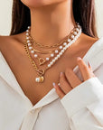 Modern Pearl Layered Necklace Set