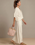 Natalia | Zip Front Blouson Top Wide Leg Set