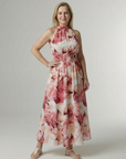 Sylin | Gathered Halter Midi Dress