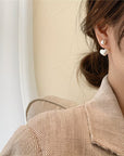 Double Pearl Heart Earrings