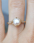 Delicate Pearl & Crystal Ring