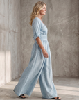 Wanda | Cross Front Wide Leg Jumpsuit