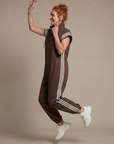 Lark | Zip Front Stripe Panel Jumpsuit