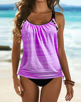 Augustus - Solid Tankini with Leopard Print
