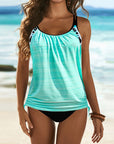 Augustus - Solid Tankini with Leopard Print