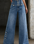 Mia | High Waist Slit Jeans