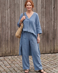 Onyx | Loose Tunic Top Wide Leg Pant Set