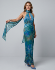 Juniper | Keyhole Halter Sleeveless Maxi Dress