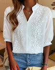 Samantha | Women V Neck Puff Sleeve Blouse