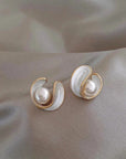 Timeless Gold Pearl Stud Earrings