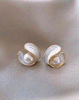 Timeless Gold Pearl Stud Earrings