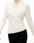 Natalie | Women’s Winter Wrap V Neck Knit Sweater
