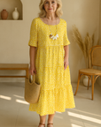 Noémie™ — Elegant Natural Midi Dress