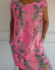 Gabriella | Women Casual Leaf Print Summer Dress