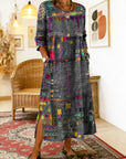 Manuela | Printed Dress with Ethnic Patchwork