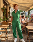 Lark | Zip Front Stripe Panel Jumpsuit