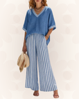 Claudia | Striped Linen Duo Set