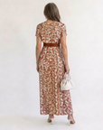 Lyra | Elegant Floral V-Neck Midi Dress