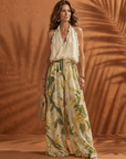Solange | Halter Neck Blouse Floral Wide Leg Set