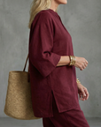 Georgiana | V Neck Tunic Gathered Trouser Set