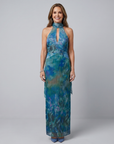 Juniper | Keyhole Halter Sleeveless Maxi Dress
