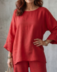 Prue | Oversized Tunic Wide Leg Pant Set