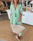 Emily | Women Printed V Neck Midi Dress