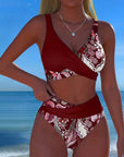 Bikini Contrast Color Fashion Flower