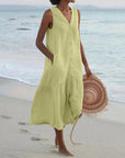 Samantha | Women Lena Summer V Neck Midi Dress