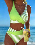Bikini Crossed Stripes Printed