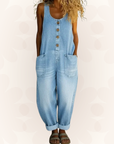 Connie | Vintage Soft Cotton Denim-Look Overall
