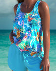 Trudy – Elegant tankini with a slimming effect and matching shorts