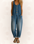 Connie | Vintage Soft Cotton Denim-Look Overall
