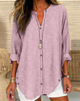 Isabella | Women’s Relaed Striped Button Blouse