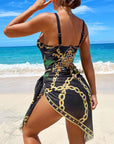 Darius – One-piece swimsuit with push-up effect and matching beach skirt
